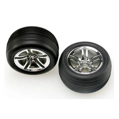 TRAXXAS TYRES & WHEELS, ASSEMBLED (FRONT