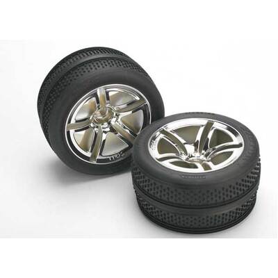 TRAXXAS TYRES & WHEELS FRONT (2)