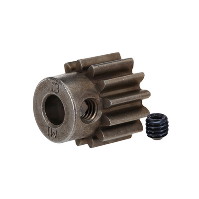 TRAXXAS Gear, 13-T pinion (1.0 metric pitch) (fits 5mm shaft)/ set screw (for use only with steel spur gears)
