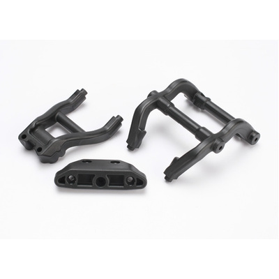 Traxxas Wheelie Bar Mounts/ Rear Skidplate (Black)