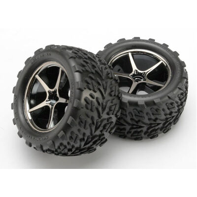 Traxxas Tires & Wheels, Assembled, Glued (Gemini Black Chrome W
