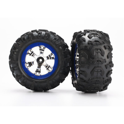 Traxxas Tires & Wheels, Assembled, Glued (Blue Summit 1/16)