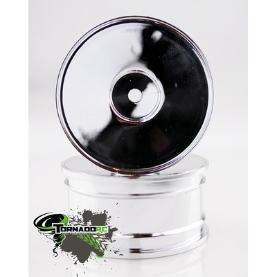 TORNADO RC 1/10 CHROME RIMS BRIGHT SILVER 1 PAIR