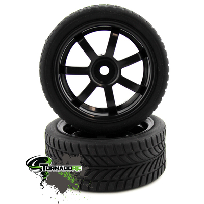 TORNADO RC 1/10 BLACK TIRES 1 PAIR  NOT GLUED