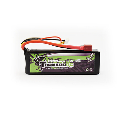TORNADO RC-3S-1600MAH-40C SOFT CASE LIPO 11.1V DEANS