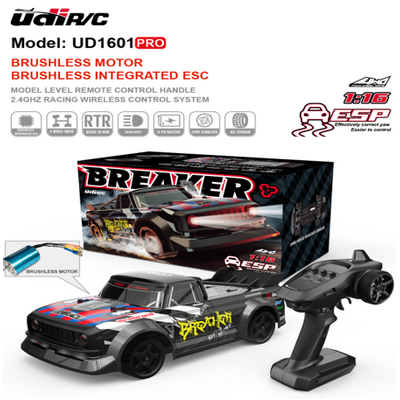 1:16 2.4G Brushless High Speed Car, 3 Speed mode, Adjustable Electronic stability control, Drift & circuit tyres included