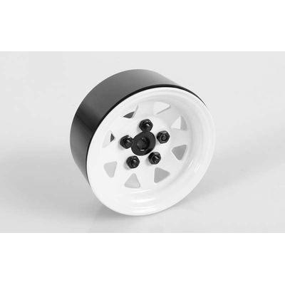 5 Lug Wagon 1.9" Steel Stamped Beadlock Wheels (White)