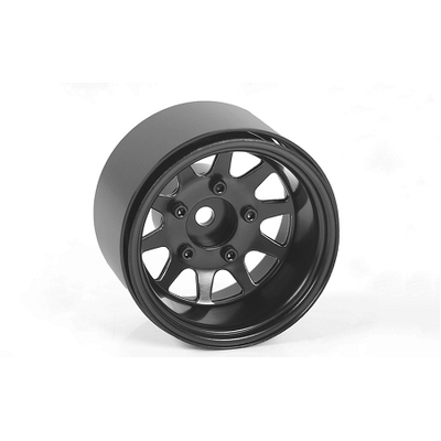 Deep Dish Wagon 1.55" Stamped Steel Beadlock Wheels (Black)